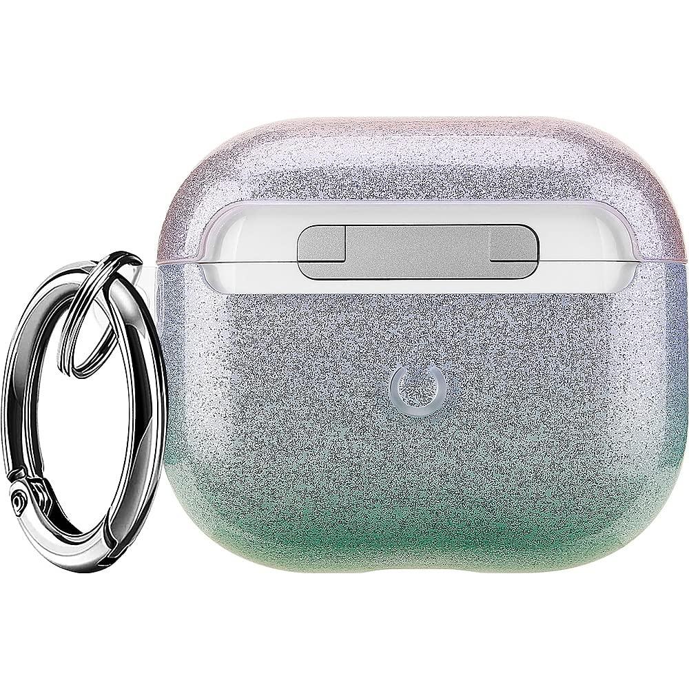 ZERODAMAGE SAHARA CASE SaharaCase Sparkle Series Case for Apple AirPods 3 (2021 3rd Generation) [Rugged] Full Body Protection Antislip Grip Slim with Keychain (Blue/Green)