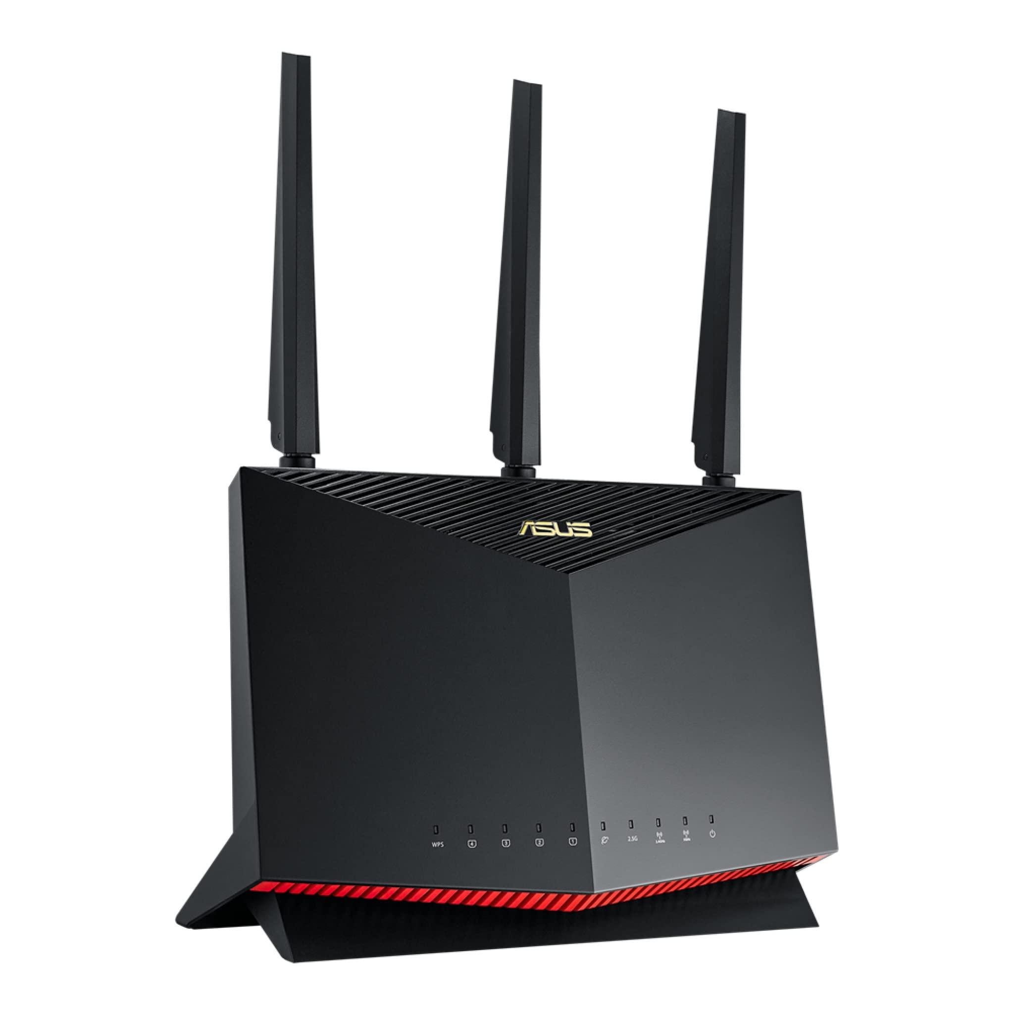 ASUS ASUS RT-AX86U (AX5700) Dual Band WiFi 6 Extendable Gaming Router, 2.5G Port, Mobile Game Mode, Port Forwarding, Subscription-free Network Security, Instant Guard, VPN, AiMesh Compatible