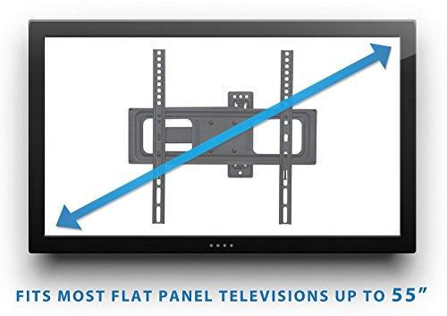 Mount-It! Mount-It! Full Motion TV Wall Mount | Swivel, Tilting, Articulating Flat Screen TV Bracket for 26-55 Inch | Arm Extension up to 17-Inch | 77lb Capacity (Black)