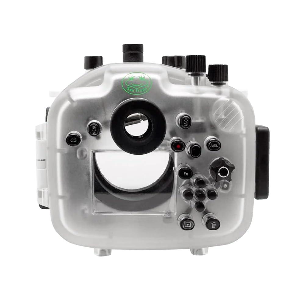 Sea frogs Seafrogs 40M/130FT Professional Underwater Camera housing for Sony A7 III (White) + Optical Acrylic 6" Dome Port with Zoom Rings for FE12-24 F4 and FE16-35 F4 Lens