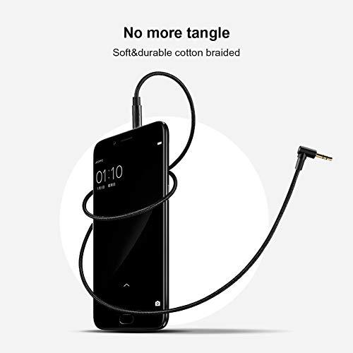 CableCreation CableCreation 3.5mm Audio Cable 10FT/3M, 3.5mm Right Angle Male to Male Auxiliary Stereo HiFi Cable with Silver-Plating Copper Core for Car Stereos, iPhones,Tablets, 24K Gold Plated, Black