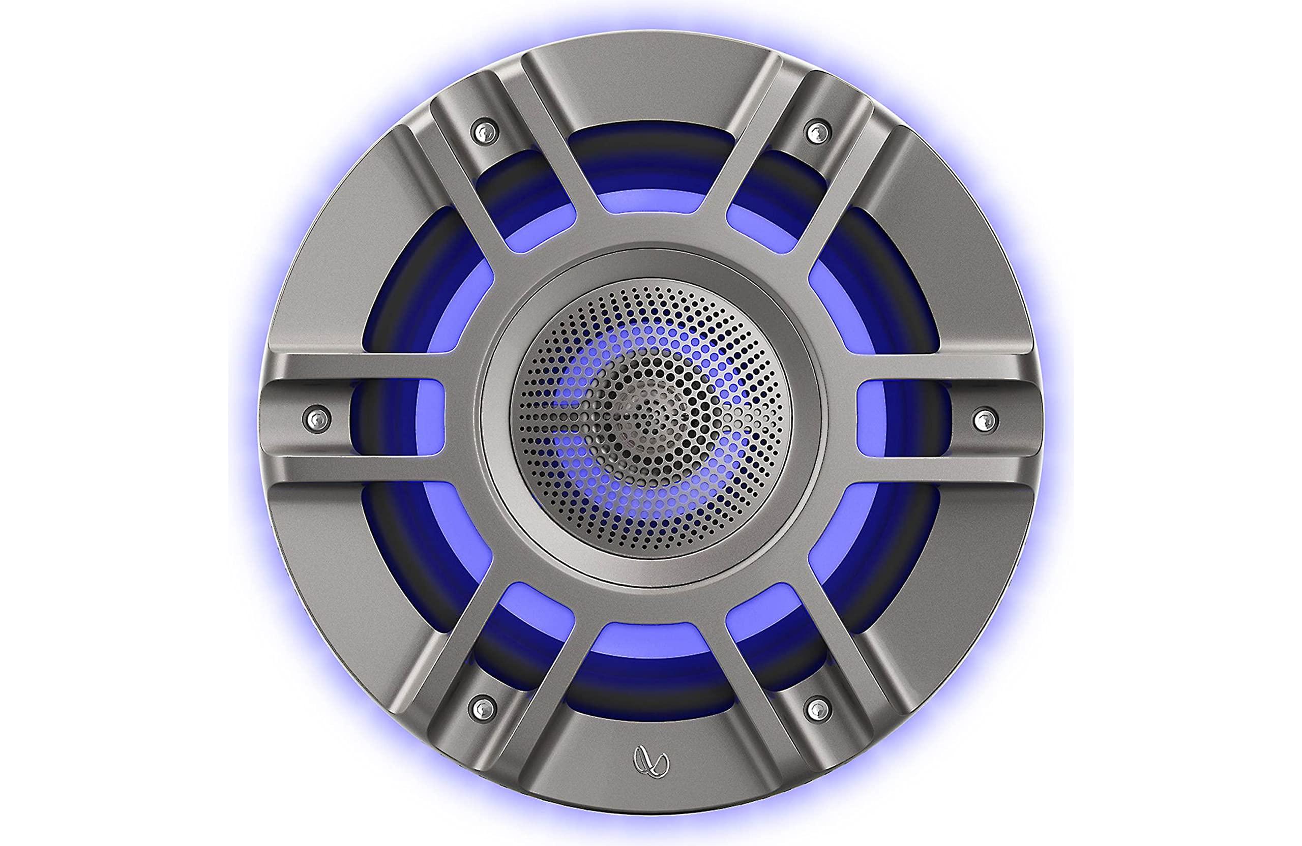 Infinity Infinity Mobile Kappa Marine 8\" 3 Way Premium Marine Speaker RGB Lighting - Titanium Convertible Design/Component mounting (Renewed)