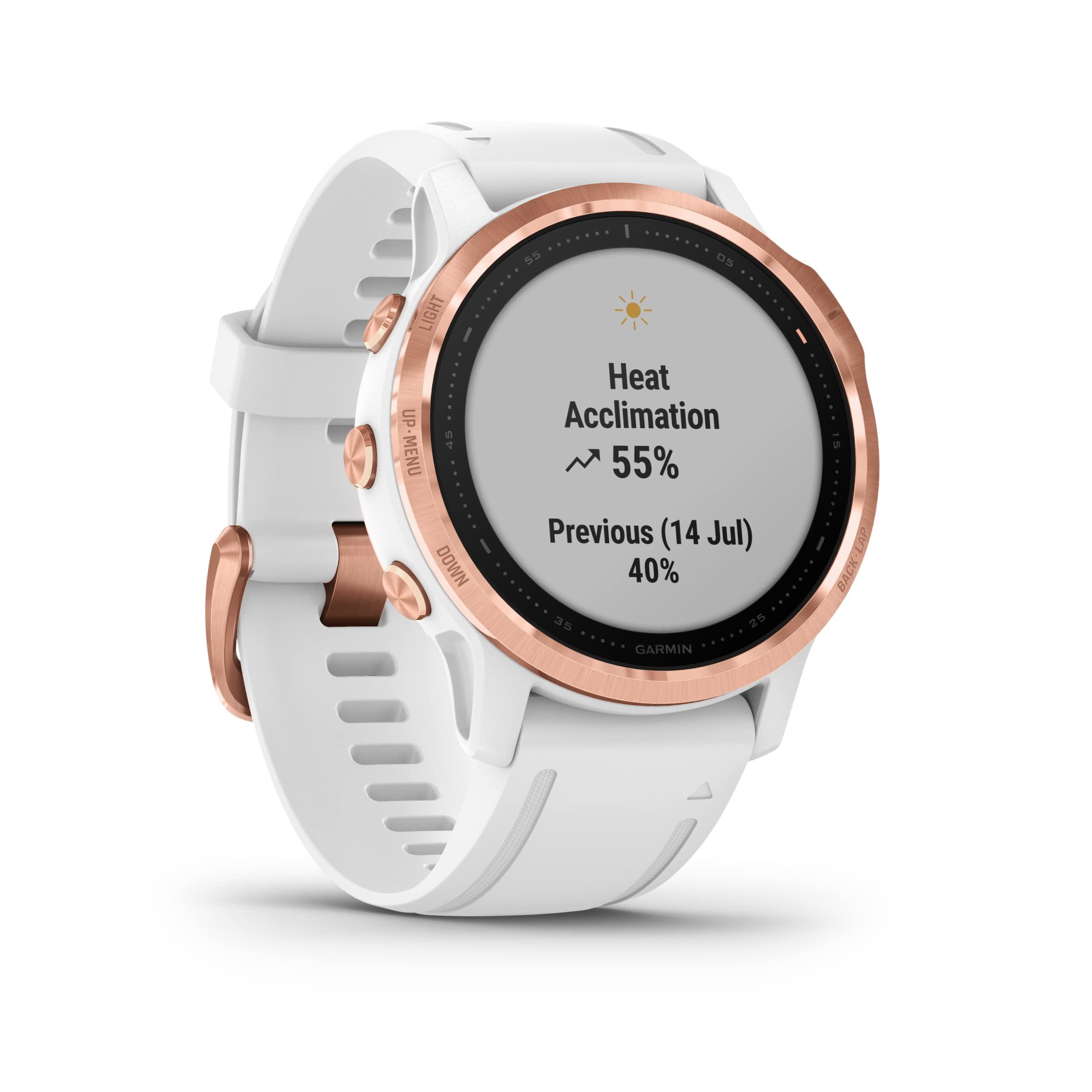 Garmin Garmin Fenix 6s pro GPS Watch - Rose Gold with White Band
