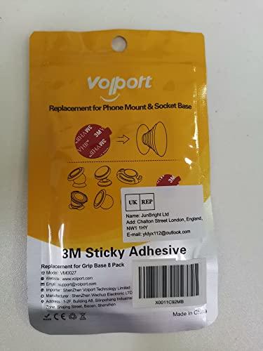 volport 3M Sticky Adhesive Replacement Parts for Pops Socket Base, 6pcs 1.38 Circle Double Sided Tape for Collapsible Grip Stand's Back, 2pcs VHB Sticker Pads for Car Socket Mount & Cell Phone Magnetic Holder