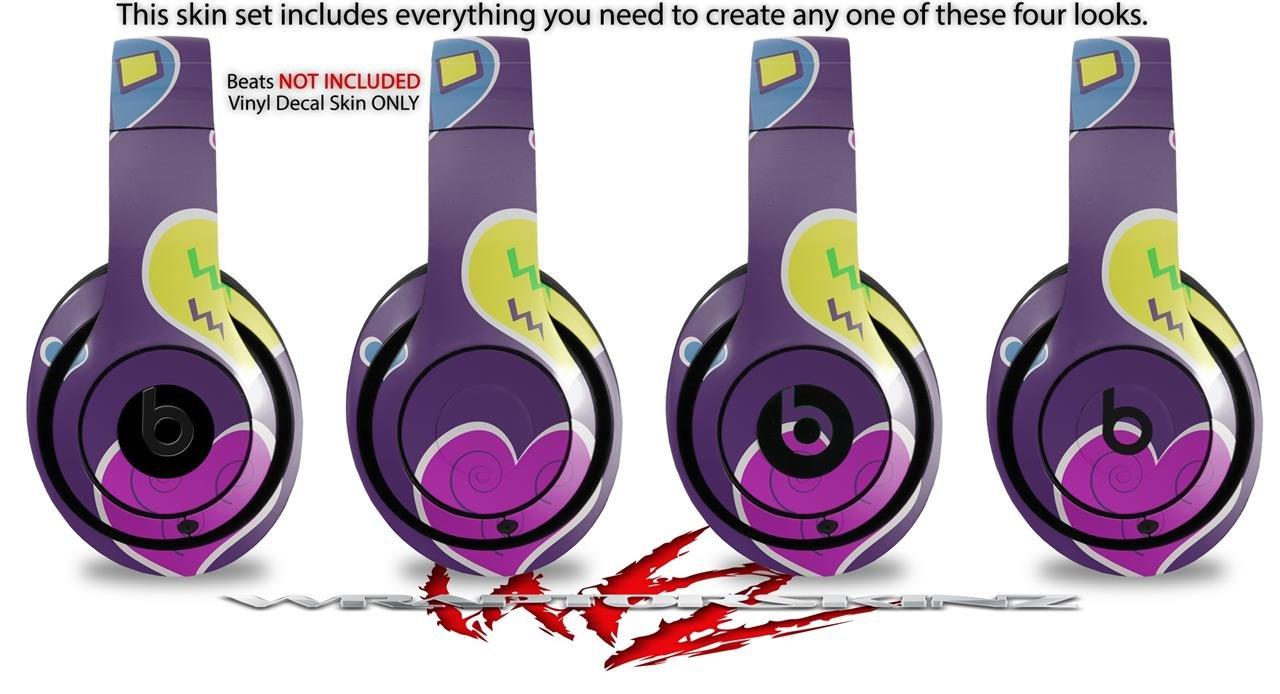 WraptorSkinz Skin Decal Wrap Works with Beats Studio 2 and 3 Wired and Wireless Headphones Crazy Hearts Skin Only Headphones NOT Included