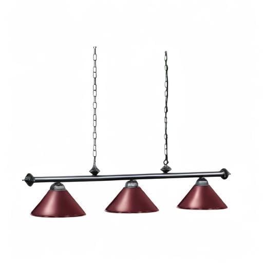 Wellmet Wellmet Pool Table Lights for 8'/9' Table with 3 Metal Shades, Billiard Lamp for Man Cave, Game Room, Kitchen Island Light for Restaurant Or Dining Room (Burgundy, 59 inch-3 Lights)