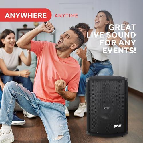Pyle PylePro Portable Cabinet PA Speaker System - 500Watt Outdoor Sound System Vehicle Stereo Speakers w/ 10\" Woofer, 1.5\" Kapton VC, Dual Tweeters, 4\"x10\" Super Horn Midrange, Crossover Network - PADH1079