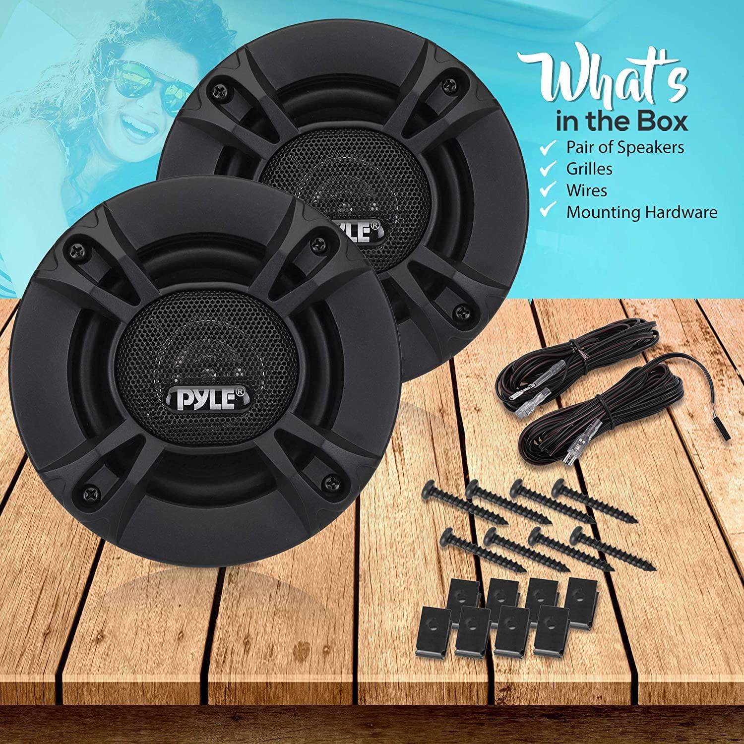 Pyle Pyle 3-Way Universal Car Stereo Speakers-300W 6.5” Triaxial Loud Pro Audio Car Speaker Universal OEM Quick Replacement Component Speaker Vehicle Door/Side Panel Mount Compatible PL613BK (Pair), Black