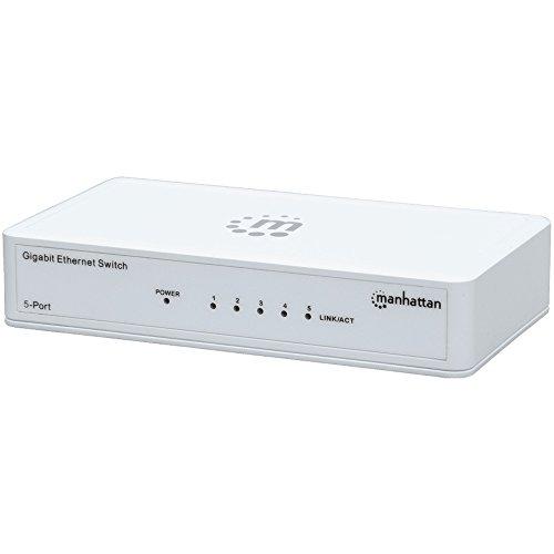 Manhattan Products 1 - Gigabit Ethernet Switch (5 Port), Gigabit Ethernet switch expands network in an instant , Plug & play, 560696