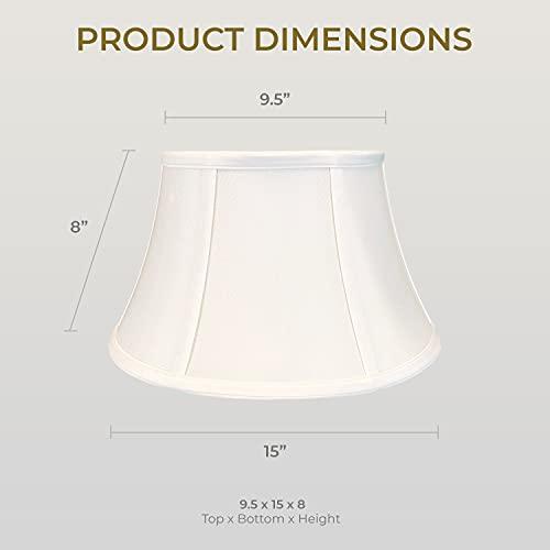 Royal Designs, Inc. Royal Designs, Inc. Shallow Drum Bell Billiotte Wall Lamp Shade, BS-711-15WH, White, 9.5 x 15 x 8