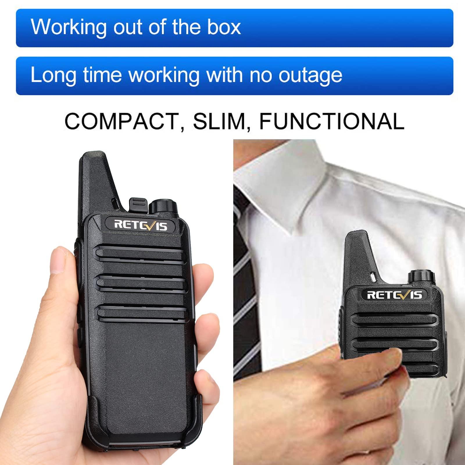 Retevis Retevis RT22 Walkie Talkies (6 Pack) with Headset (6 Pack), Rechargeable Hands Free Two Way Radios Bundle with Retevis RT22 Walkie Talkies Earpiece