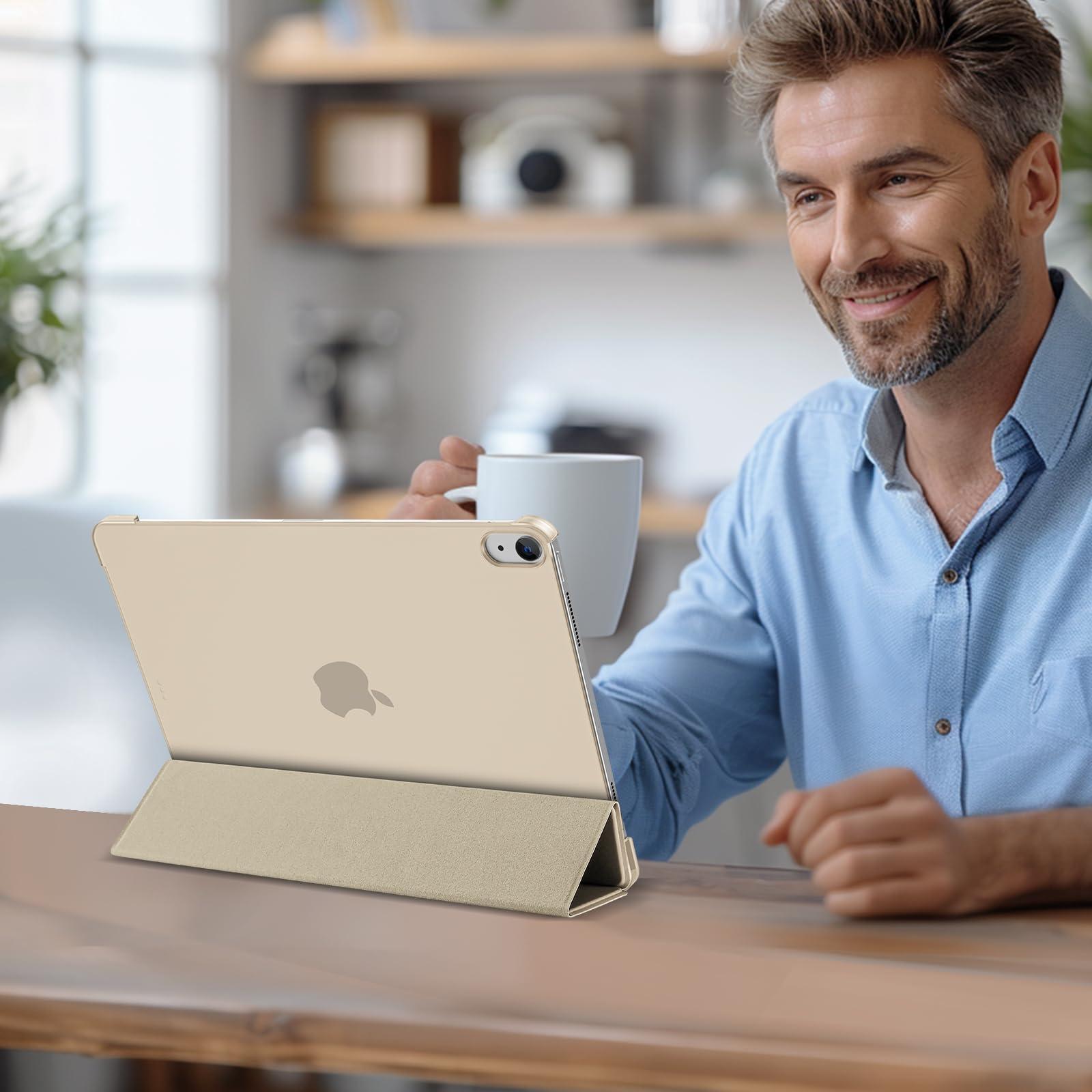 ProCase ProCase for iPad Air 13 Inch Case 2025 M3/2024 M2, Slim Smart Cover iPad 13 Air M3 M2 Case with Translucent Hard Shell Back, Supports Touch ID, Auto Wake/Sleep -Starlight