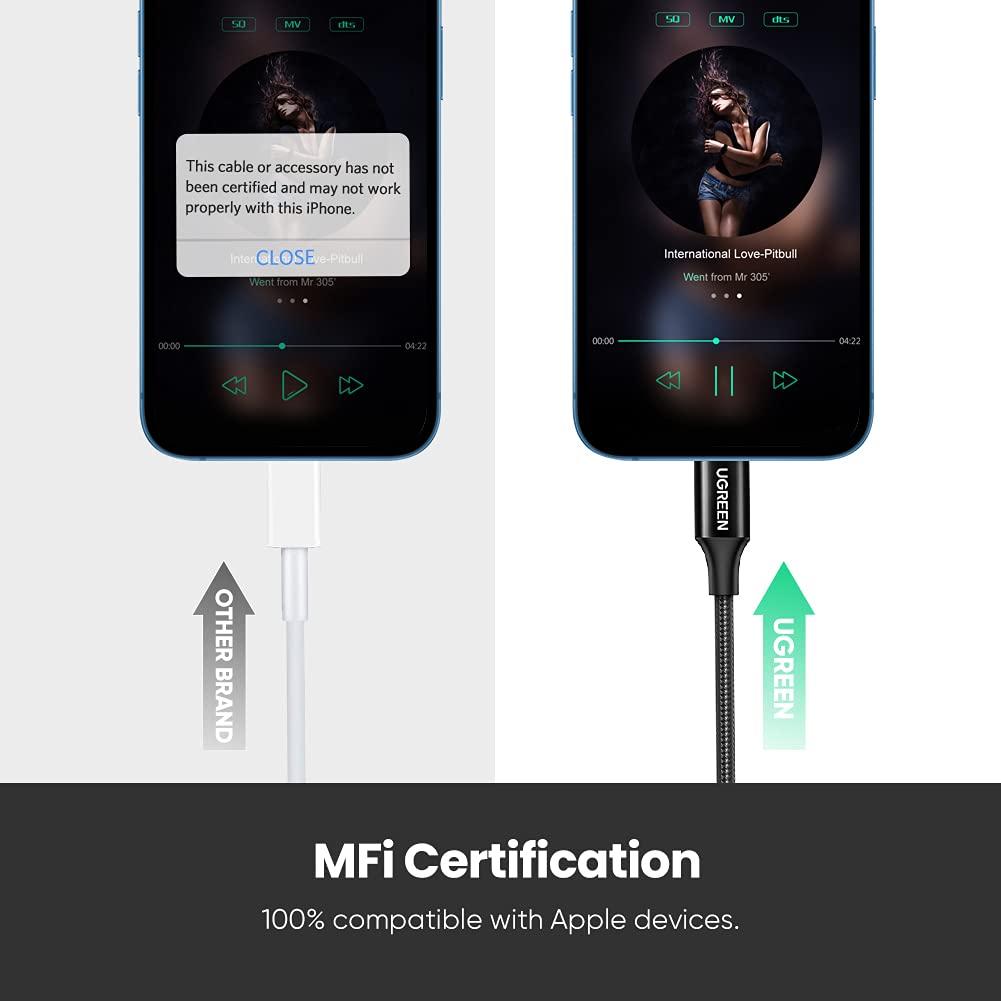 UGREEN UGREEN Headphone Adapter for iPhone Lightning to 3.5mm Adapter Apple MFi Certified Lightning Aux Audio Jack Dongle Compatible with iPhone 14 Pro Max/14 Plus/13 12 11 Pro Max/SE/XS, Black