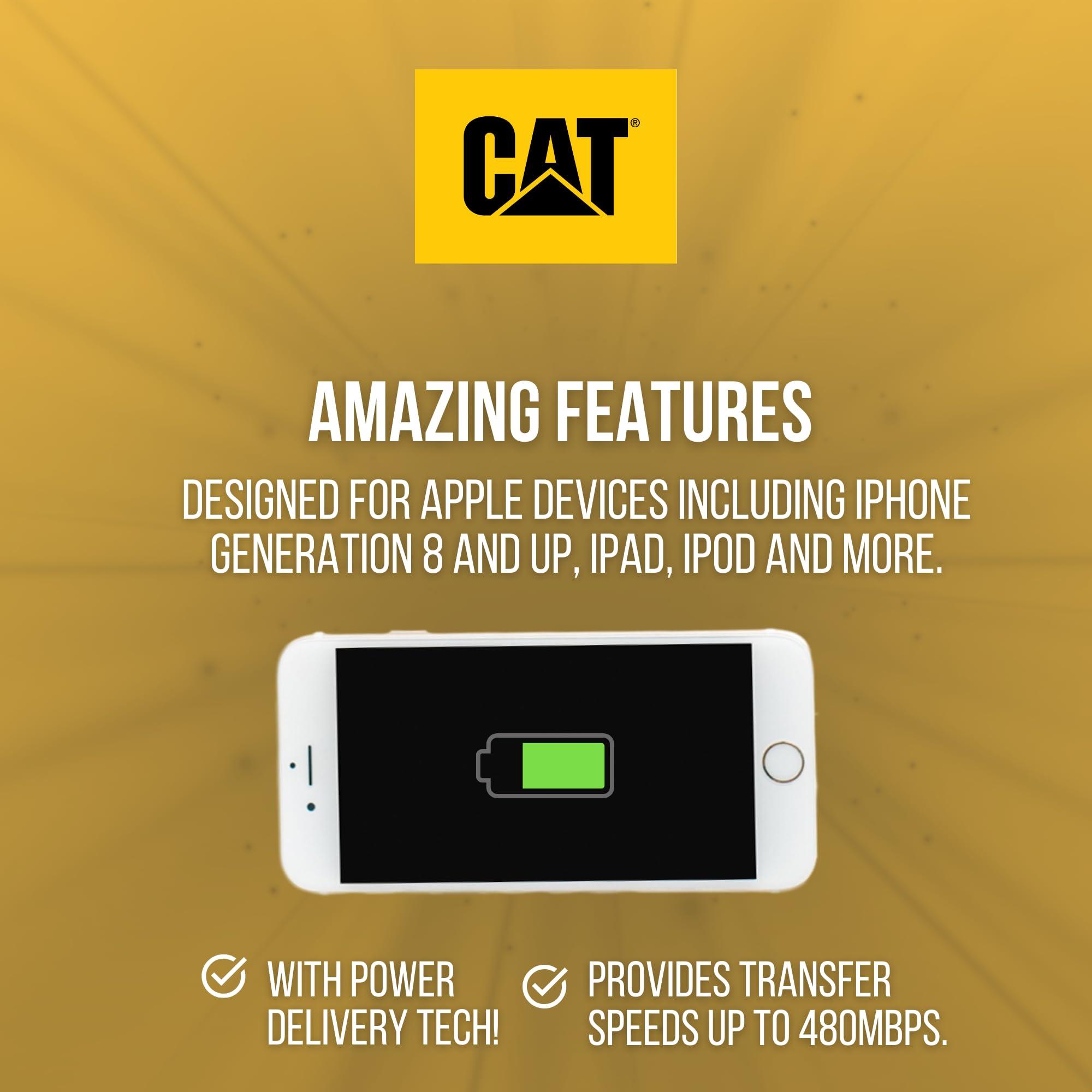 CAT CAT MFI Apple Certified Lightning Cable - 10 Ft iPhone USB C to Lightning Cable Fast Charging Charge Plus Sync Charger Cord for Cell Phone Type C Cable