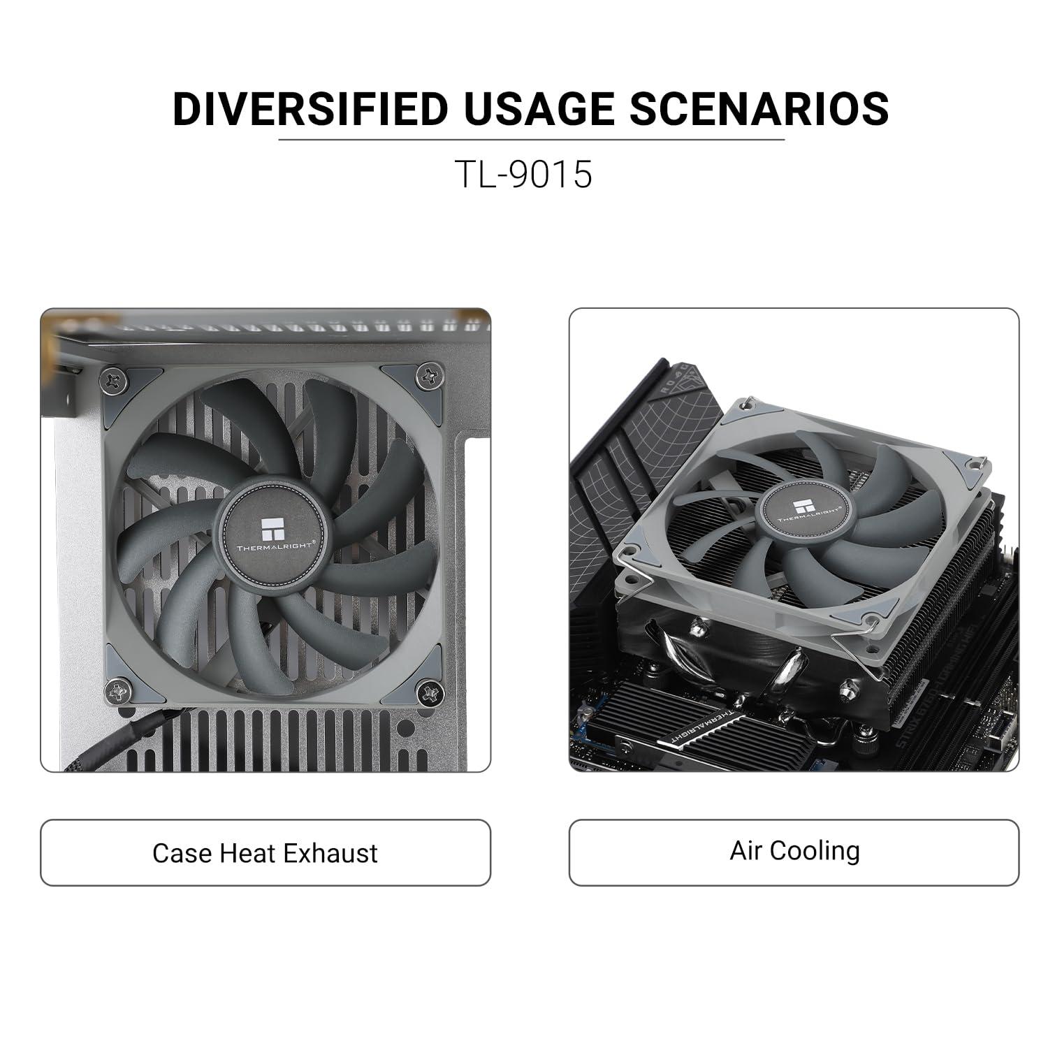 Thermalright Thermalright TL-9015 9cm Slim Fan, Hydraulic Bearing 15mm Slim case Fan, 4pin PWM 2700 Speed.