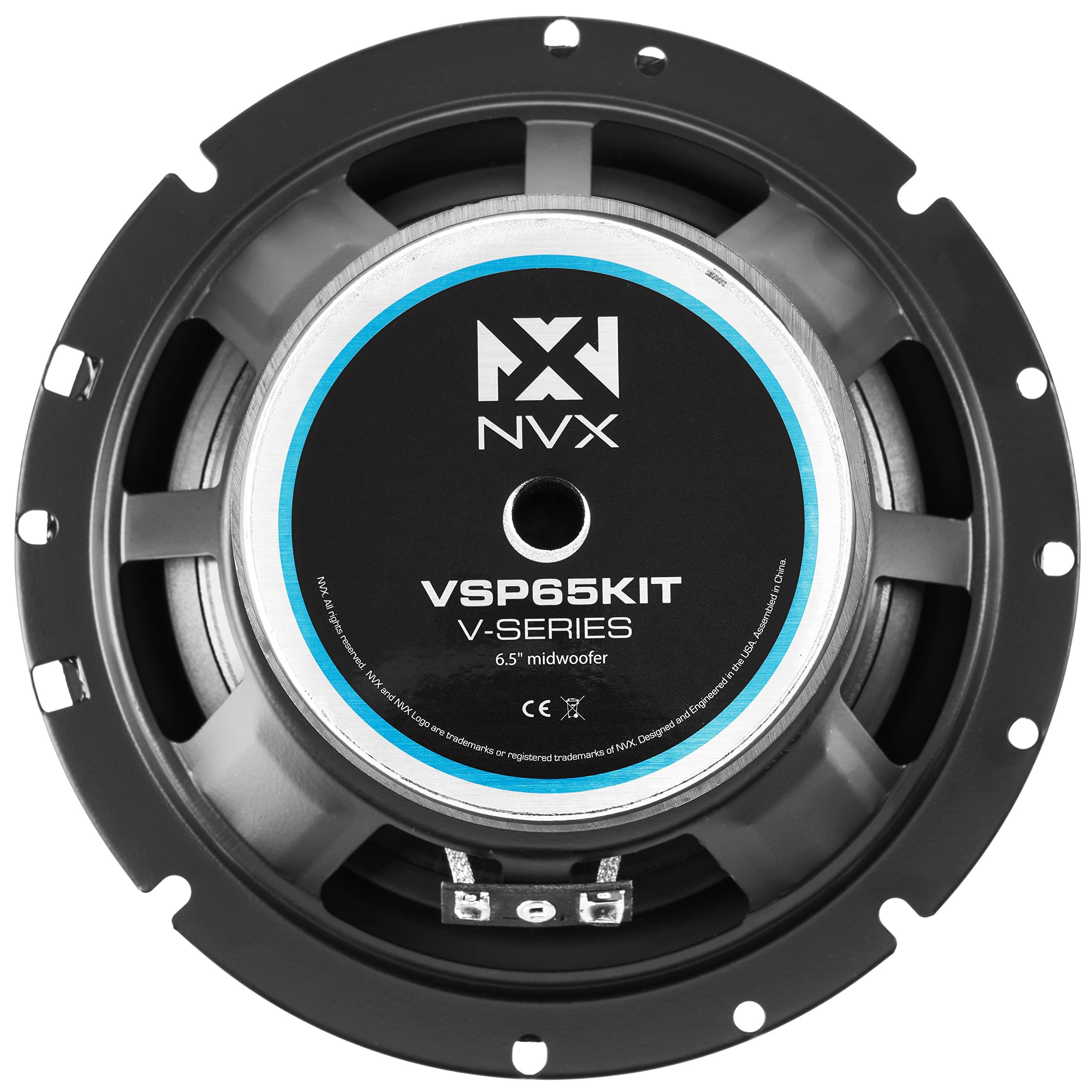 NVX NVX VSP65KIT 6.5\" Premium Car Speakers, 750W Max, 250W RMS, 2-Way 6-1/2 inch Component System w/ 1\" Silk Dome Tweeters & Passive X-Overs, Easy to Install in Cars/Trucks/Doors (Pair)