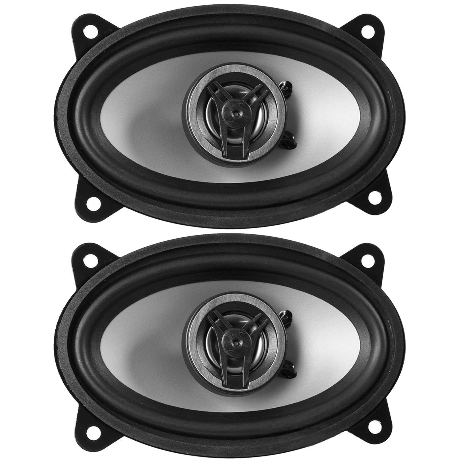 Enrock Audio 2 Pairs of (Qty 4) of Crunch 4x6 250W Max Power Coaxial 2-Way Full-Range Automotive Speakers