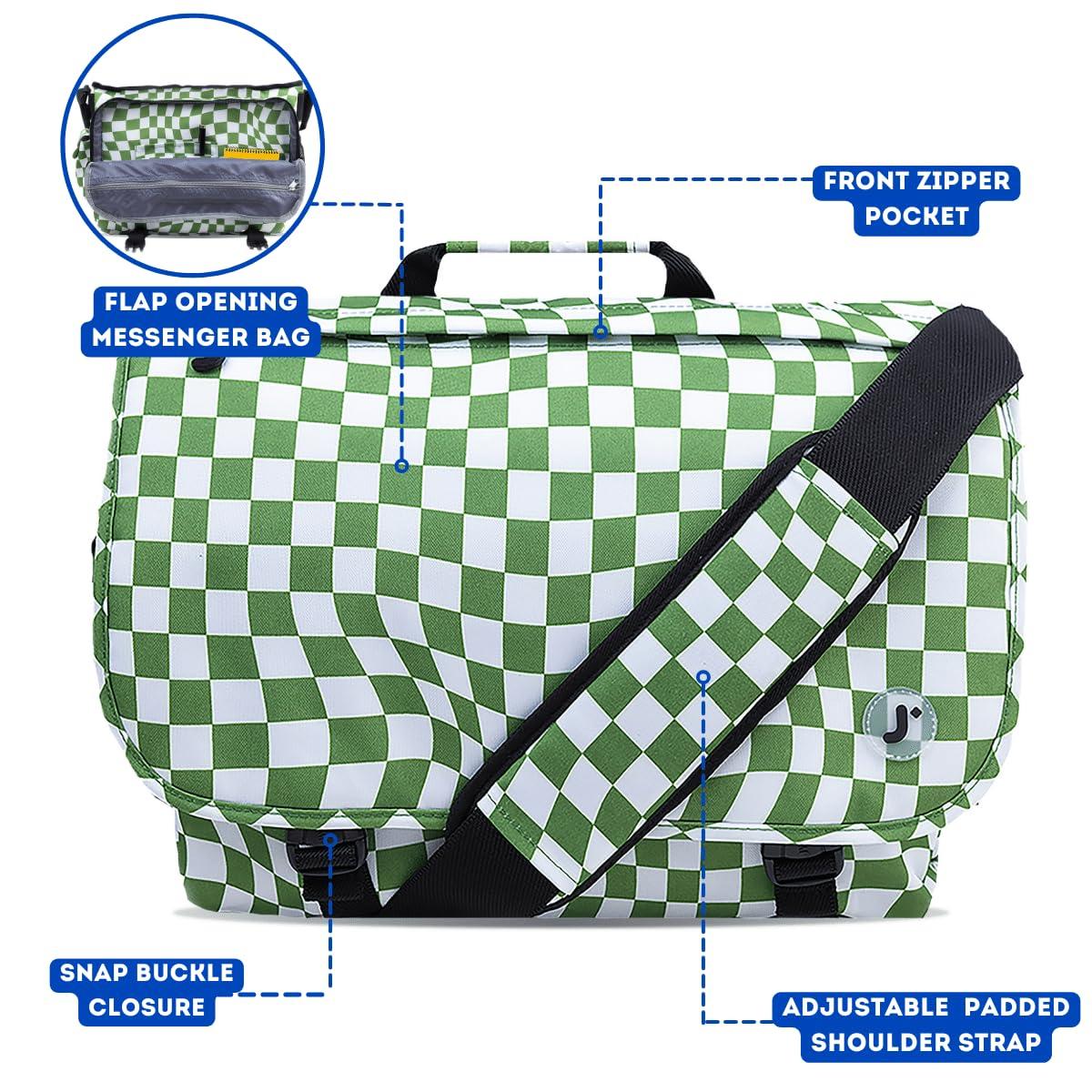 J World New York J World New York Thomas Laptop Messenger Bag for Women. Kids Computer Bookbag, Matcha Checkers, One Size