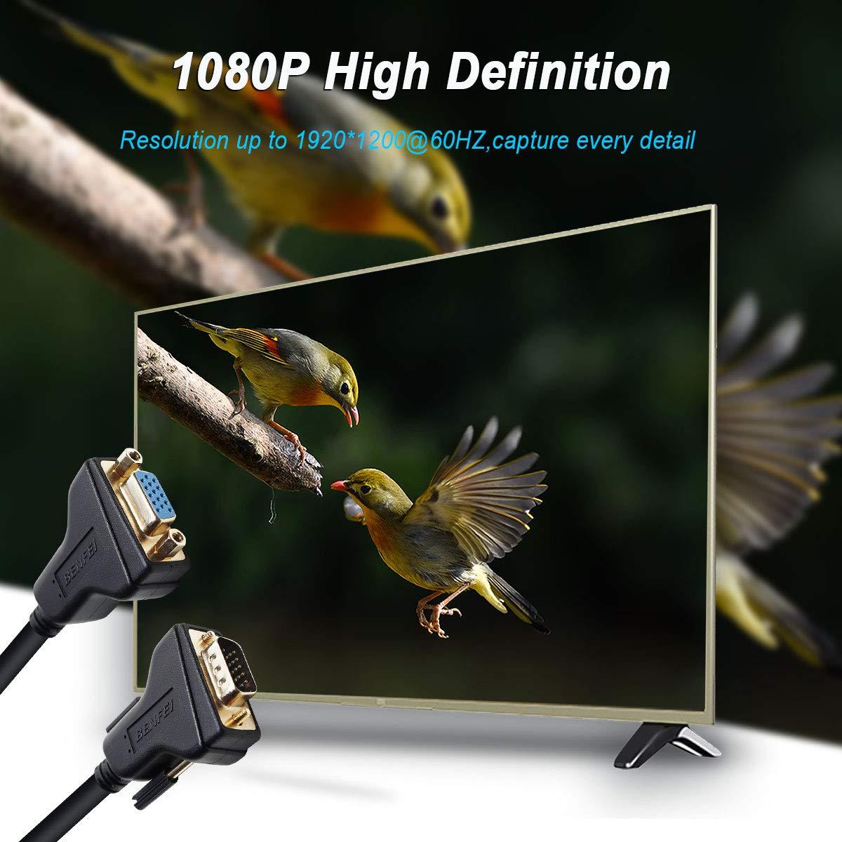 BENFEI BENFEI VGA Extension Cable, VGA Male to Female Cable,1.8 Meter/6 Feet