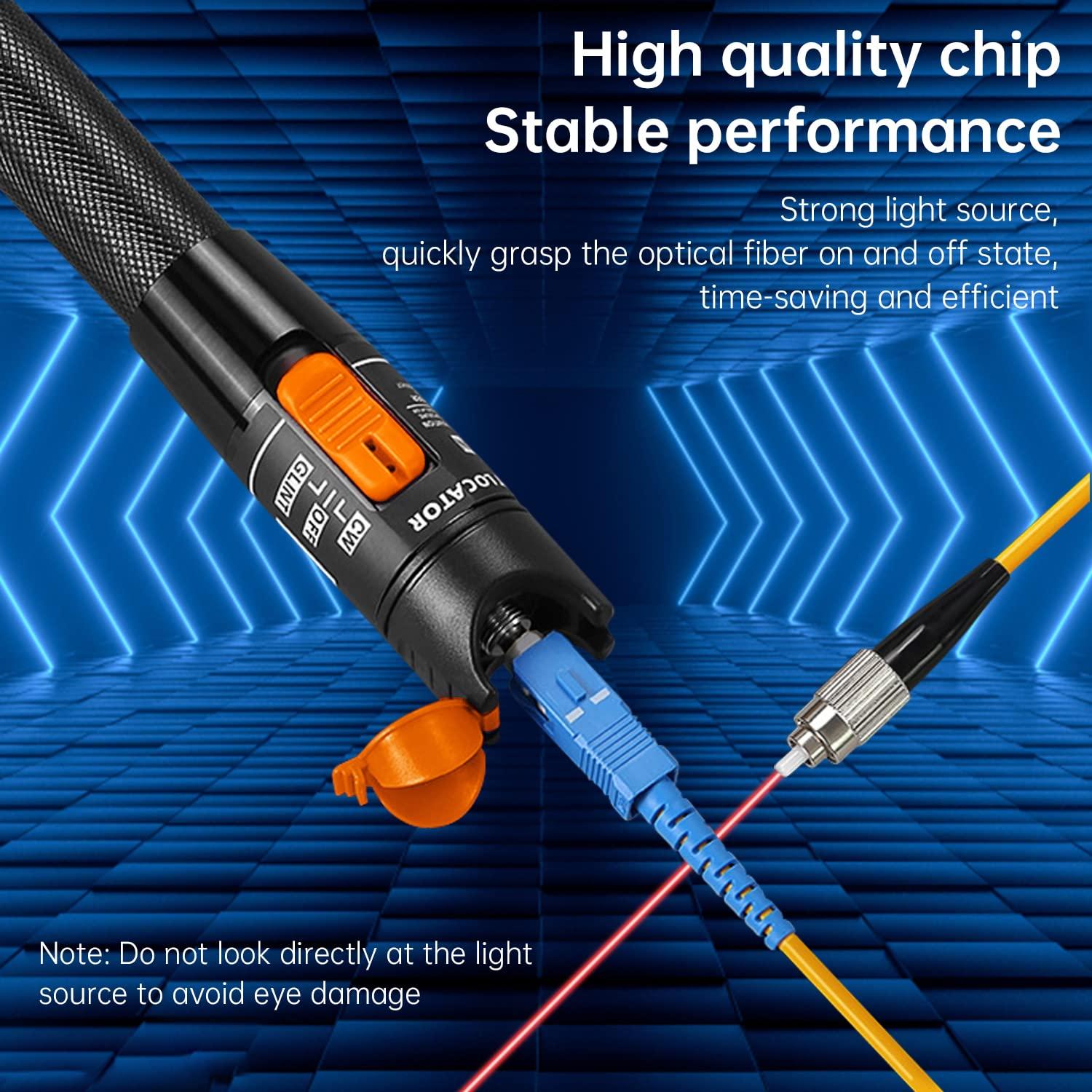 Duogalia Duogalia Visual Fault Locator, 10KM VFL Fiber Optic Tester for Fiber Network Cable Test, Suitable for FC SC ST 2.5mm Universal Optical Fiber Connector