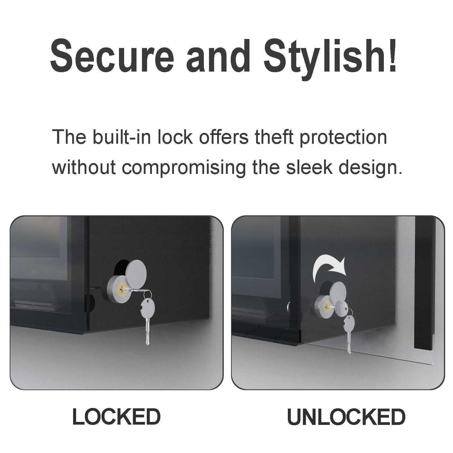 acrtmatic acrtmatic Weatherproof Outdoor TV Cover with Lock, Hard and Durable, Clear Dust-proof Television Enclosure for 50-55 inch Screens for Outside (Right Door), with TV Bracket Included.