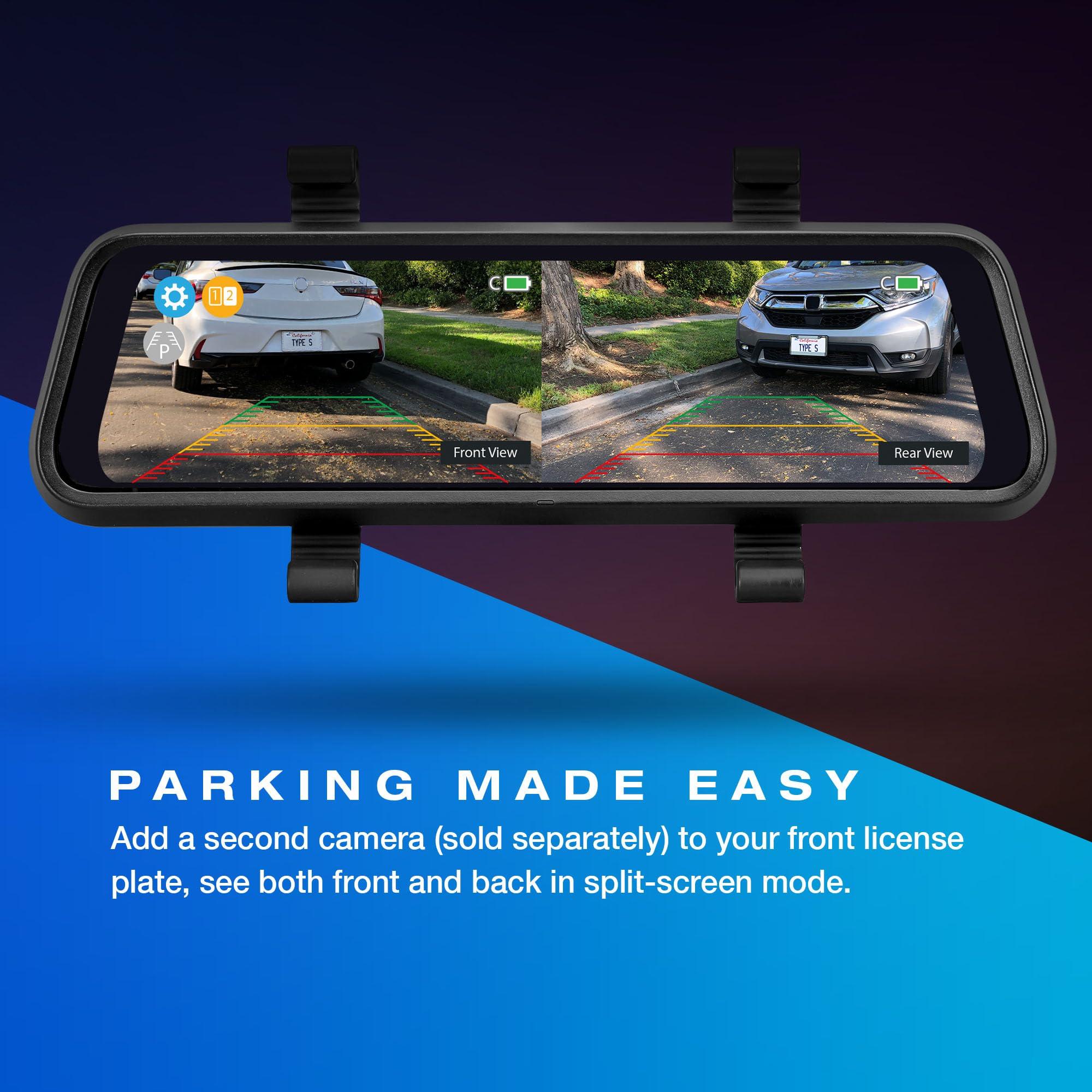 TYPE S TOURING ITEMS Type S True Wireless Solar Powered Smart HD Backup Camera | License Plate Frame Mount | Self-Charging | 3 Minute Installation | Universal Compatibility | 720p Night Vision