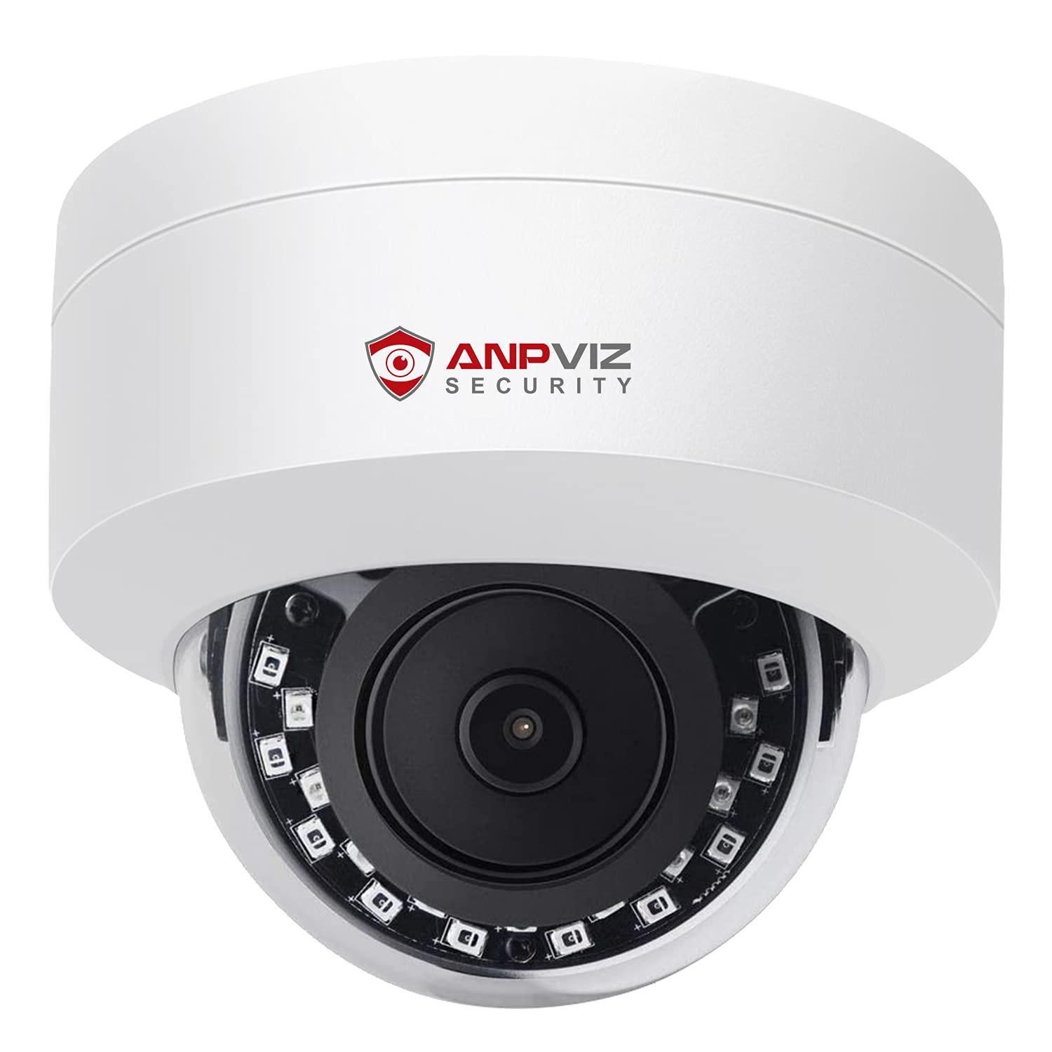 Anpviz Anpviz 5MP PoE IP Dome Camera with Audio/Mic, IP Security Camera Outdoor Indoor, 98ft IR Night Vision, IP66 Waterproof, 2.8mm Lens, 24/7 Recording, Human Detection, Not PTZ, NDAA Compliant (U Series)