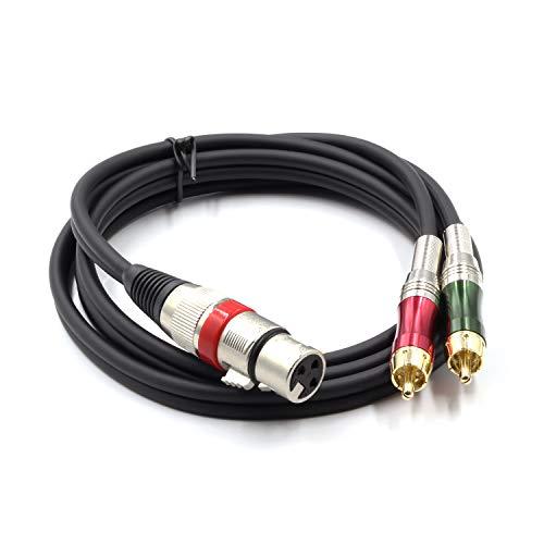 SiYear SiYear XLR Female to 2 x Phono RCA Plug Adapter Y Splitter Patch Cable, XLR Female 3 Pin to Dual RCA Male Plug Stereo Audio Cable Connector(1.5 M/5FT)
