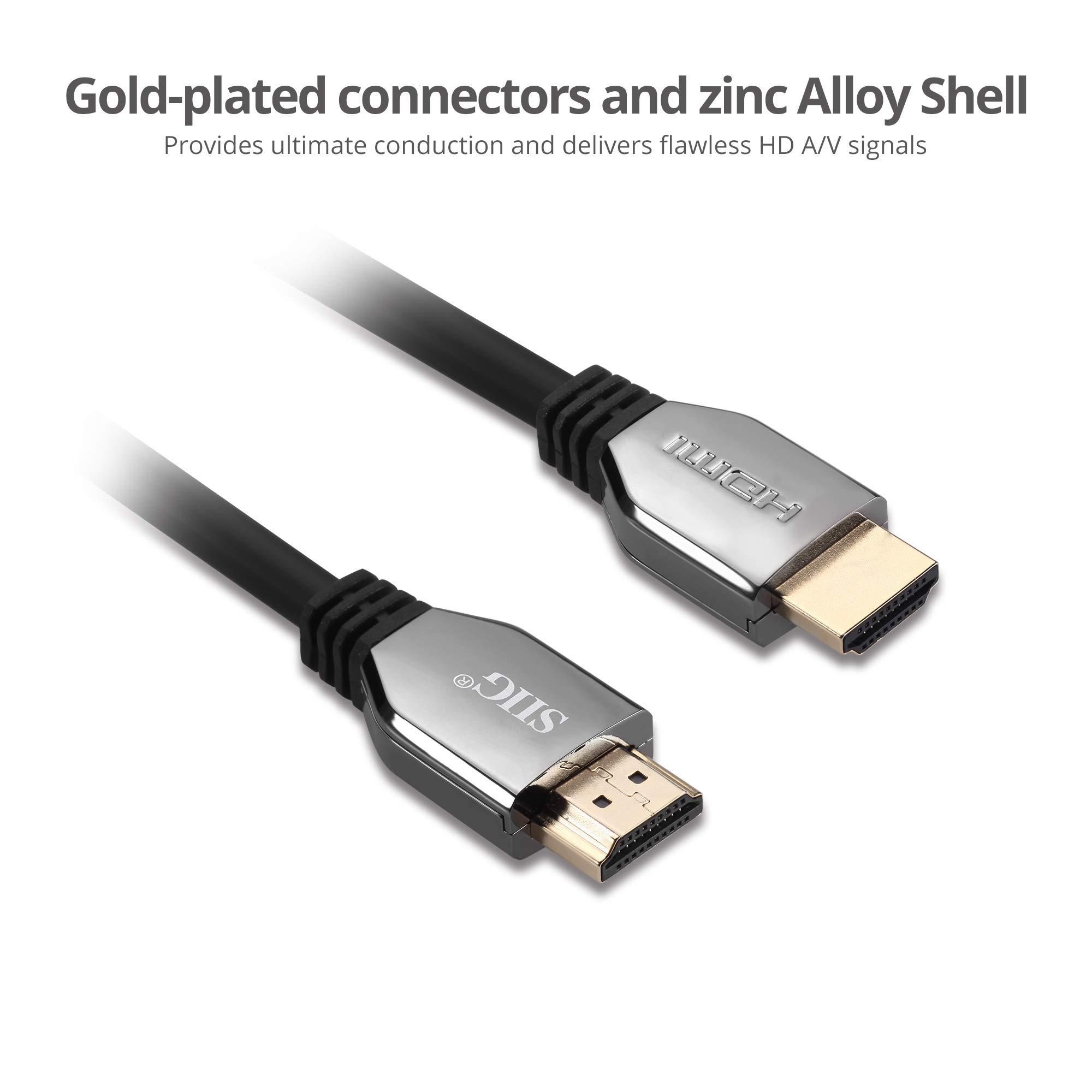 SIIG SIIG 8K Ultra High Speed HDMI Cable - 10ft, HDMI 2.1 Cable - 8K,48Gbps,Dynamic HDR,4K/120Hz,eARC, HDCP 2.3 DSC, for PS5, Xbox Series X, RTX 3XXX, RX 6XXX, Apple TV, and More (CB-H21611-S1)