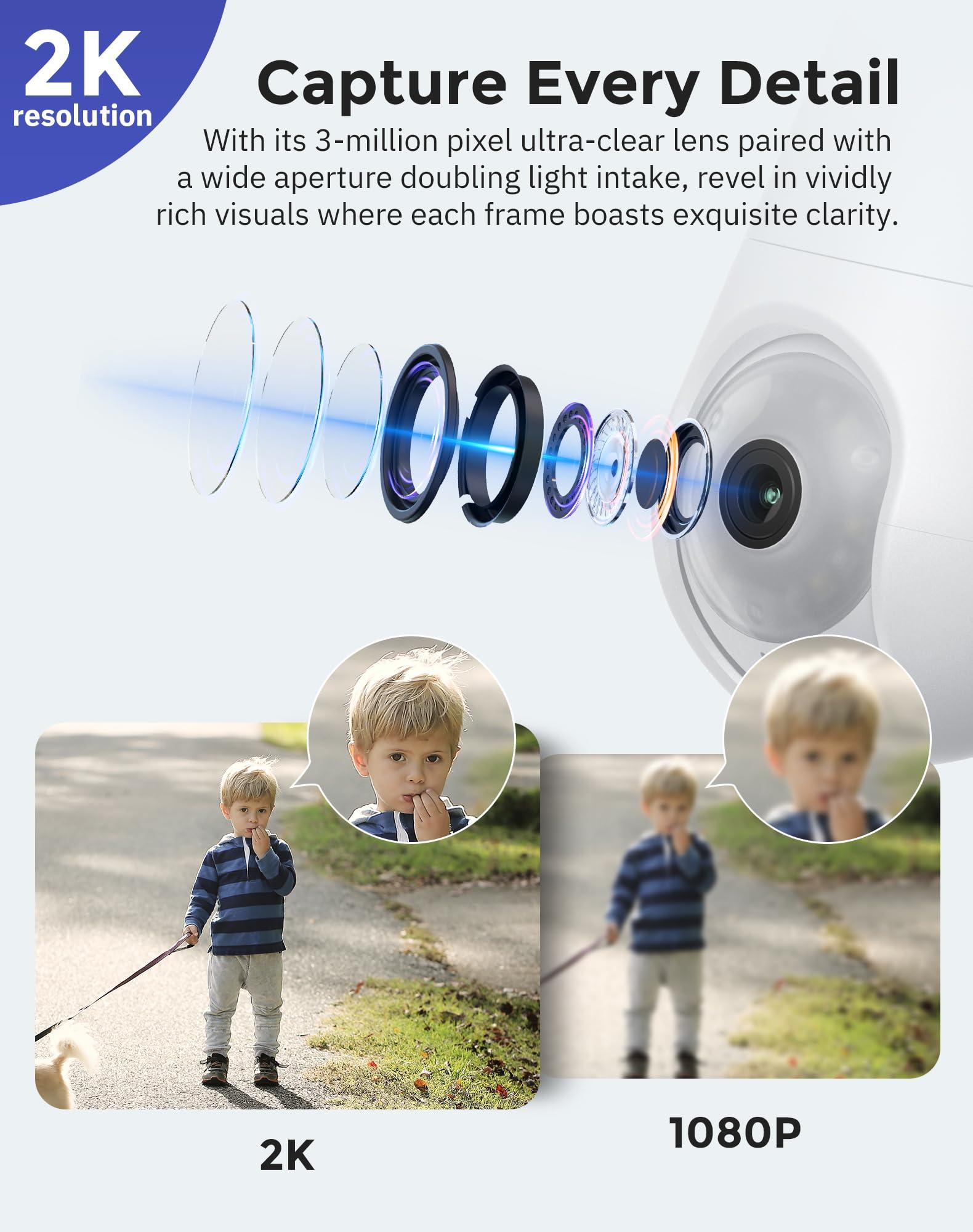 Hugolog Hugolog 2K Light Bulb Security Cameras Wireless Outdoor-2.4GHz Cameras for Home Security Indoor with AI Motion Detection,Clear Color Night Vision,360Auto Tracking,Siren Alarm,24/7 Recording