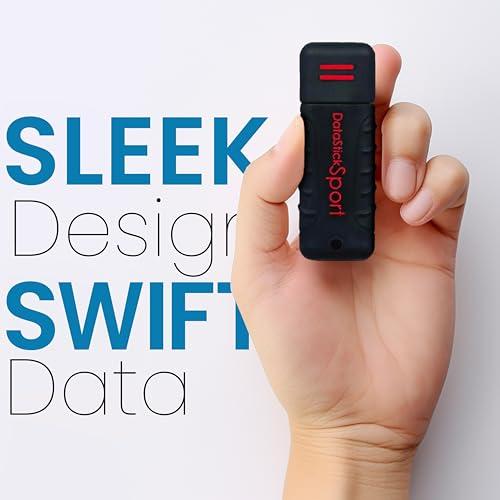 Centon Centon Electronics DataStick Sport USB 2.0 Flash Drive, Waterproof USB Drive, Shock-Resistant Silicon Case, Versatile USB Stick, 8 GB Storage Capacity, Black, Pack of 10