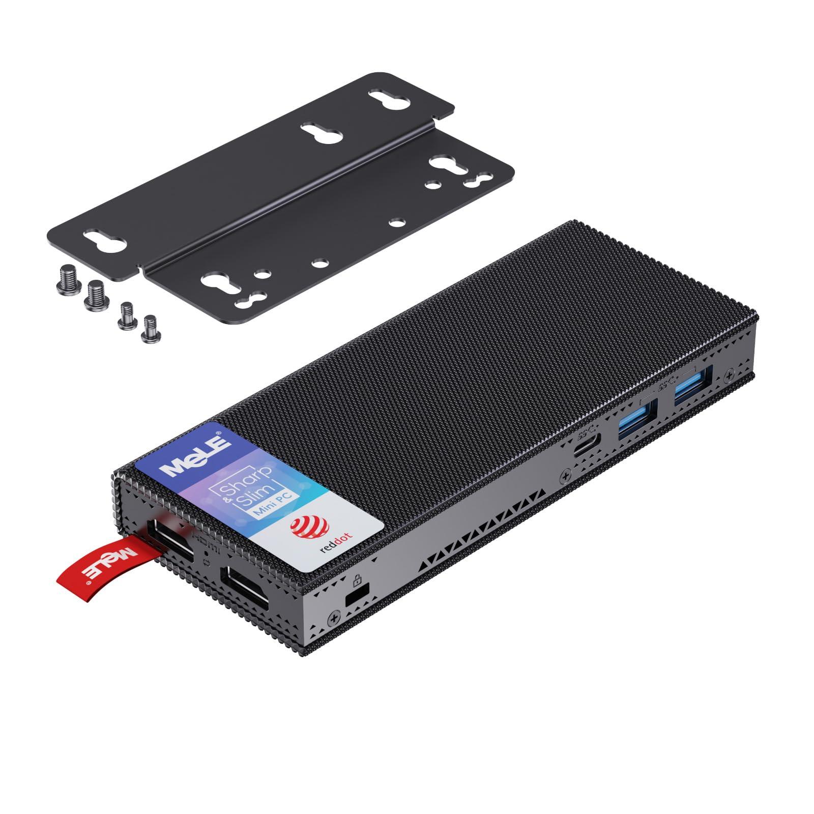 MeLE MeLE Reddot Winner PCG02 Pro Fanless N100 Mini PC Stick 8GB LPDDR4x 128GB eMMC Micro Computer 2X HDMI 4K WiFi 5 BT5.1 Gigabit Ethernet, Support PD3.0 Protocol, on IoT, NAS, Digital Signage, MES, WMS