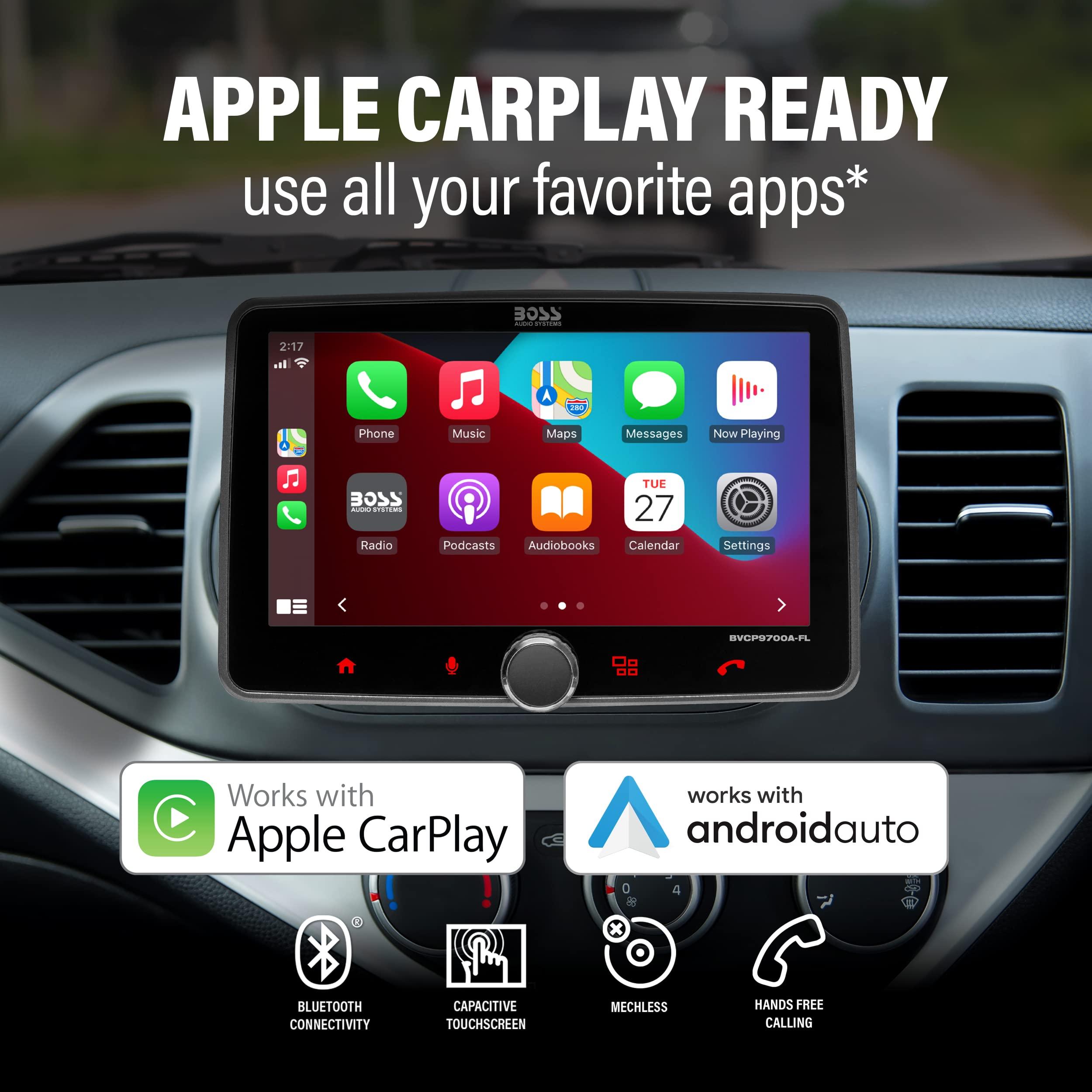 BOSS Audio Systems BOSS Audio Systems BVCP9700A-CFL Car Stereo System - Apple CarPlay, Android Auto, Single Din With 7 Inch Touchscreen, Bluetooth and Calling Head Unit, Radio Receiver, No CD Player, Backup Camera