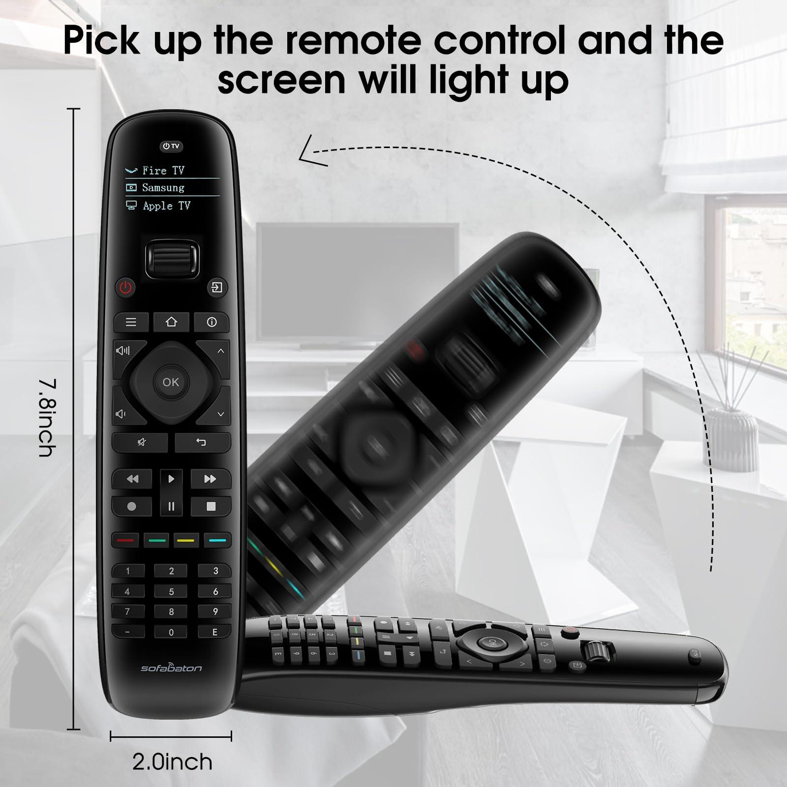 SofaBaton Sofabaton U2 Universal Remote Control with Smart App, Customizable Macro Button, All in one Remote Control for TVs/DVD//Blu-ray/STB/Projector, Works with Infrared & Bluetooth Devices
