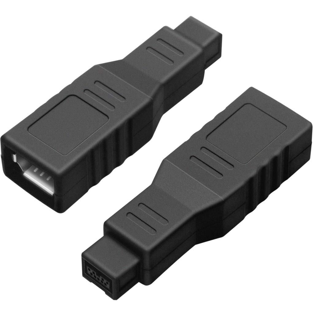NECABLES NECABLES 2Pack FireWire 400 to 800 Adapter Converter IEEE 1394a 6-Pin Female to 1394b 9-Pin Male