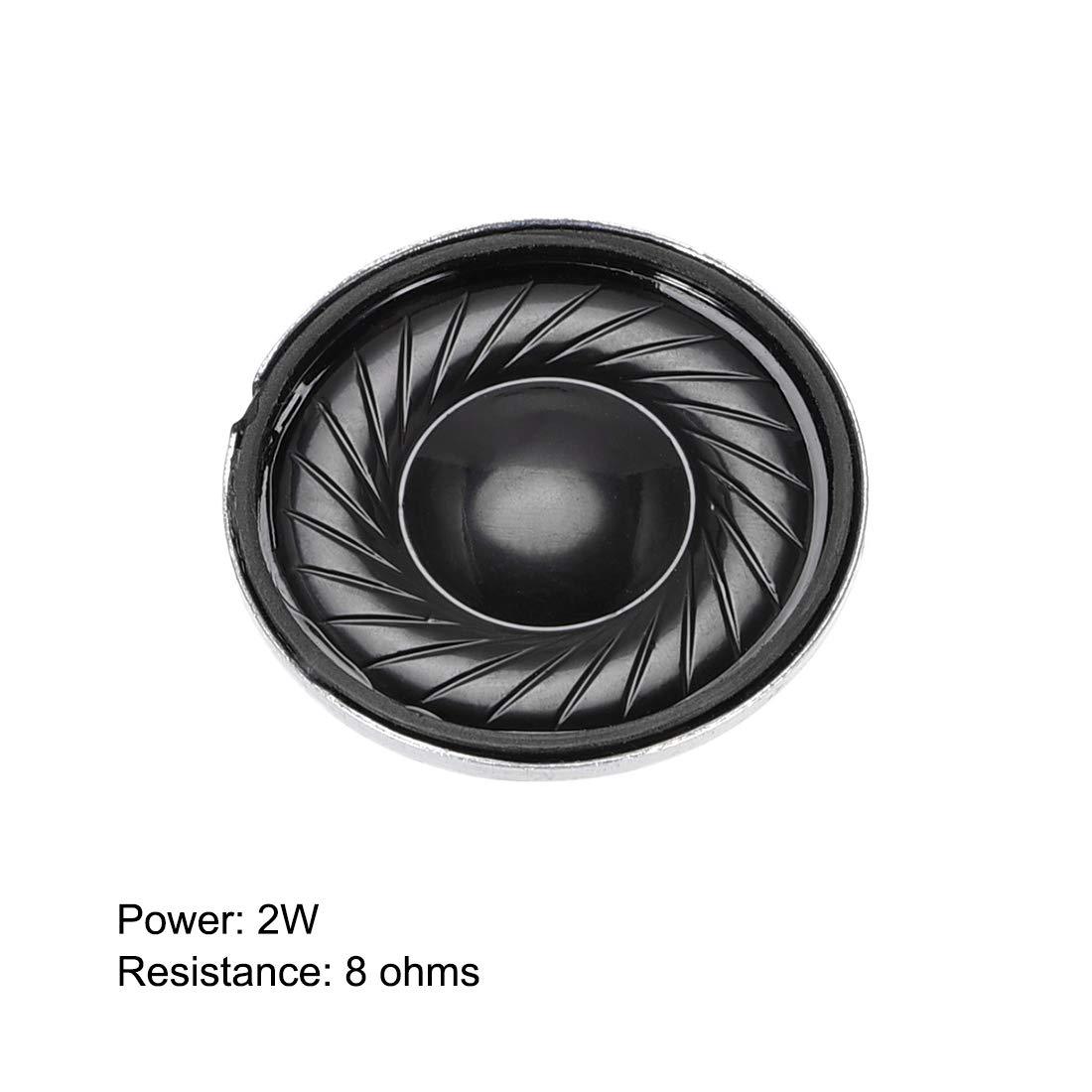 uxcell uxcell 2Pcs Round Internal Magnet Speaker Loudspeaker 8 Ohm 2W 23mm Dia Steel Shell