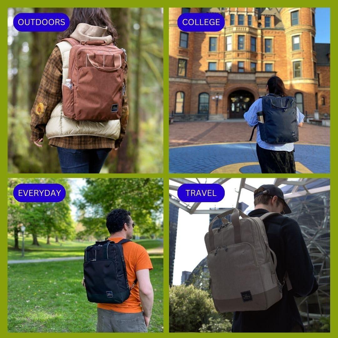 Skyway Skyway Luggage Rainier Deluxe Backpack, Eco-Friendly, Made of 100% rPET Travel Laptop Bag for Women & Men, Flight Approved Carry On Bag, 17L, Tahoe Blue