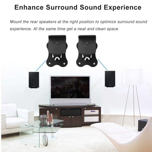 EUGOOCX EUGOOCX Metal Wall Mount Bracket for Samsung HW-Q990C/HW-Q990B/HW-Q990D/HW-Q930 Surround Rear Speakers, Home Theater Surround Sound System Wallmount Accessories (1pc Black)