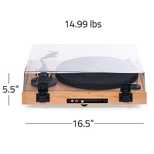 Fluance Fluance RT82 Reference High Fidelity Vinyl Turntable Record Player with Ortofon OM10 Cartridge, Speed Control Motor, High Mass MDF Wood Plinth, Vibration Isolation Feet - Bamboo