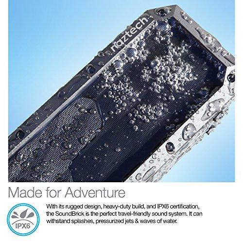 Naztech Wireless Bluetooth Speaker, Naztech Portable Indoor/Outdoor IPX6 Waterproof Speaker with Built in Mic & Speakerphone, Loud Stereo Sound, Up to 16hr Playtime for Bluetooth Enabled Devices [Black] 13896