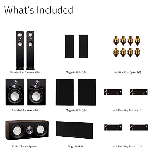 Fluance Fluance Reference Surround Sound Home Theater 5.0 Channel Speaker System Including 3-Way Floorstanding Floorstanding Towers, Center Channel, and Rear Surround Speakers - Walnut (XL8HTBW)
