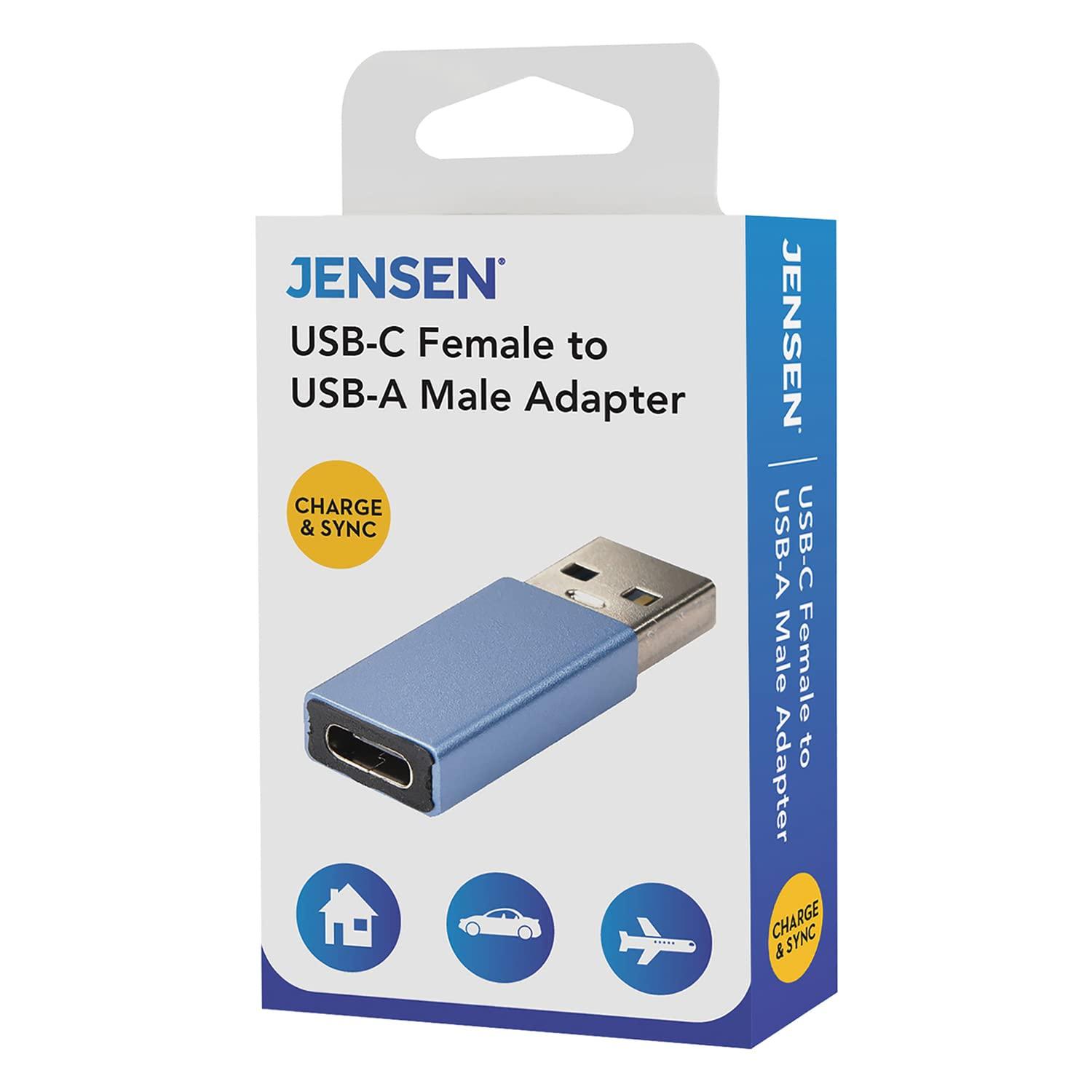 Jensen JENSEN JU832ACMV Charge and Sync USB-C Female to USB Male Adapter