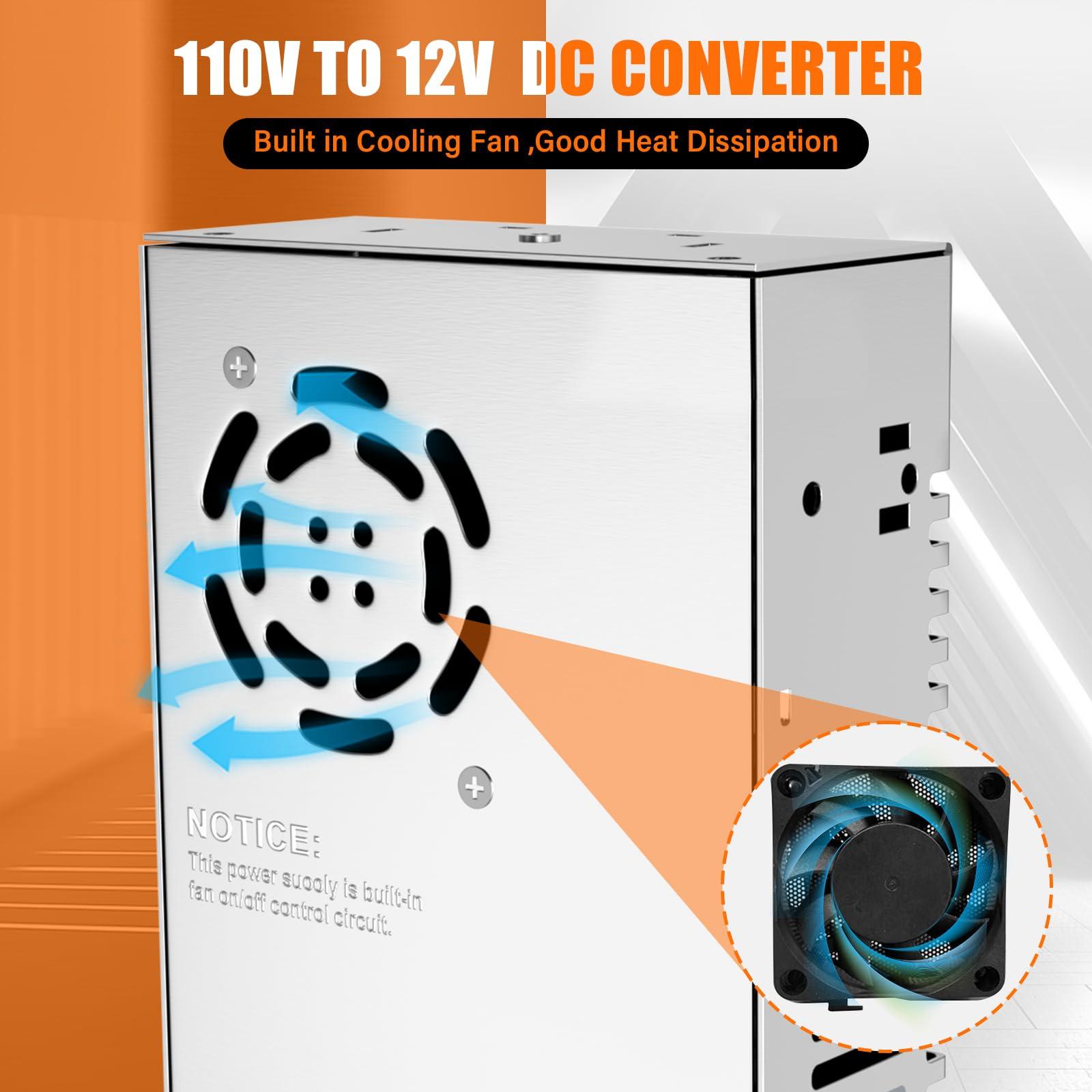 IMAYCC New Version 110V to 12V DC Converter, IMAYCC AC to DC Converter 600W 50A,120V to 12V Power Supply, Adjustable Power Supply