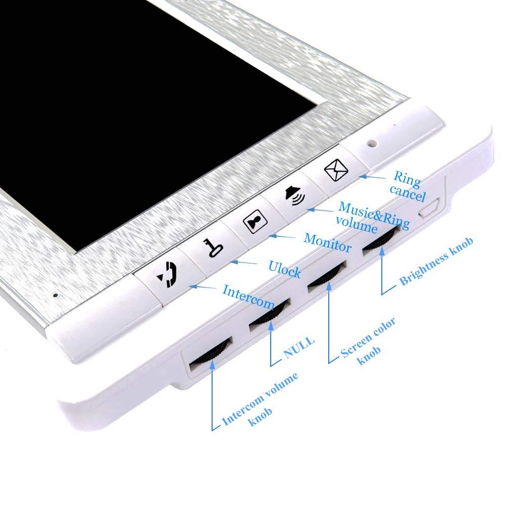 AMOCAM AMOCAM Video Intercom System,7 Inches Monitor Wired Video Door Phone Doorbell Kits, Support Unlock, Monitoring, Dual-Way Intercom, 2 Camera with 3 Monitors