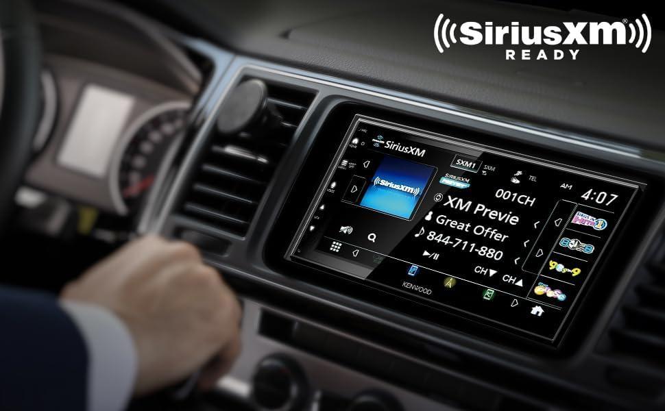 Kenwood KENWOOD DMX4710S Digital Car Stereo (50W x 6-Ch), Apple CarPlay & Android Auto Compatible, Bluetooth-Enabled Head Unit with 6.8\" LCD Display | Plus SiriusXM SXV300v1 Connect Vehicle Tuner Kit