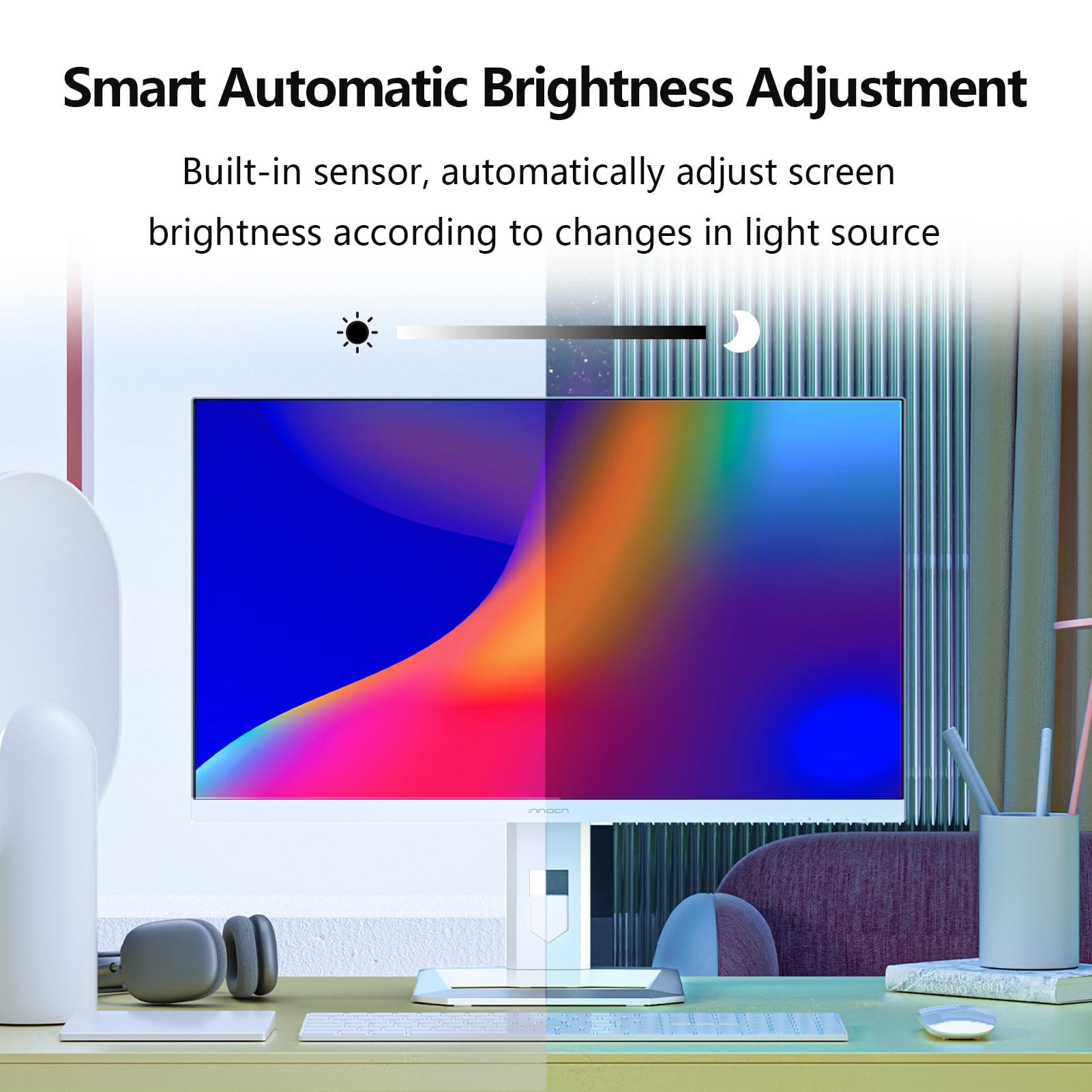 INNOCN INNOCN 27\" Mini LED 4K Monitor, HDR1000, 99% DCI-P3 99% sRGB, 1.07B Colors, IPS, USB-C, HDMI 2.1, DP, Speakers, Auto Brightness, Height Adjustable, Mountable, White