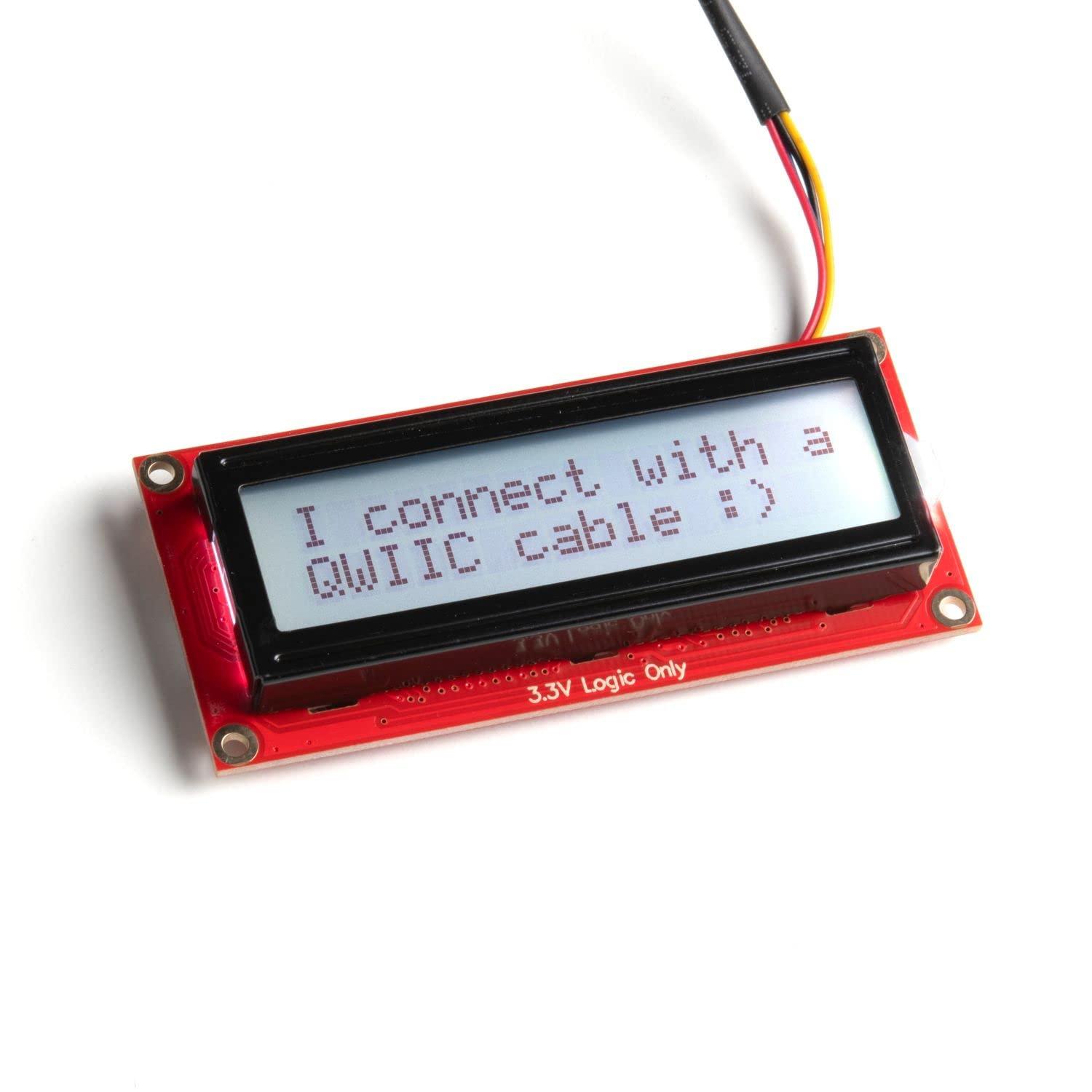 SparkFun SparkFun 16x2 SerLCD - RGB Backlight (Qwiic) - Compatible with Arduino LCD Communicate Over Serial I2C and SPI 3.3V Compatible