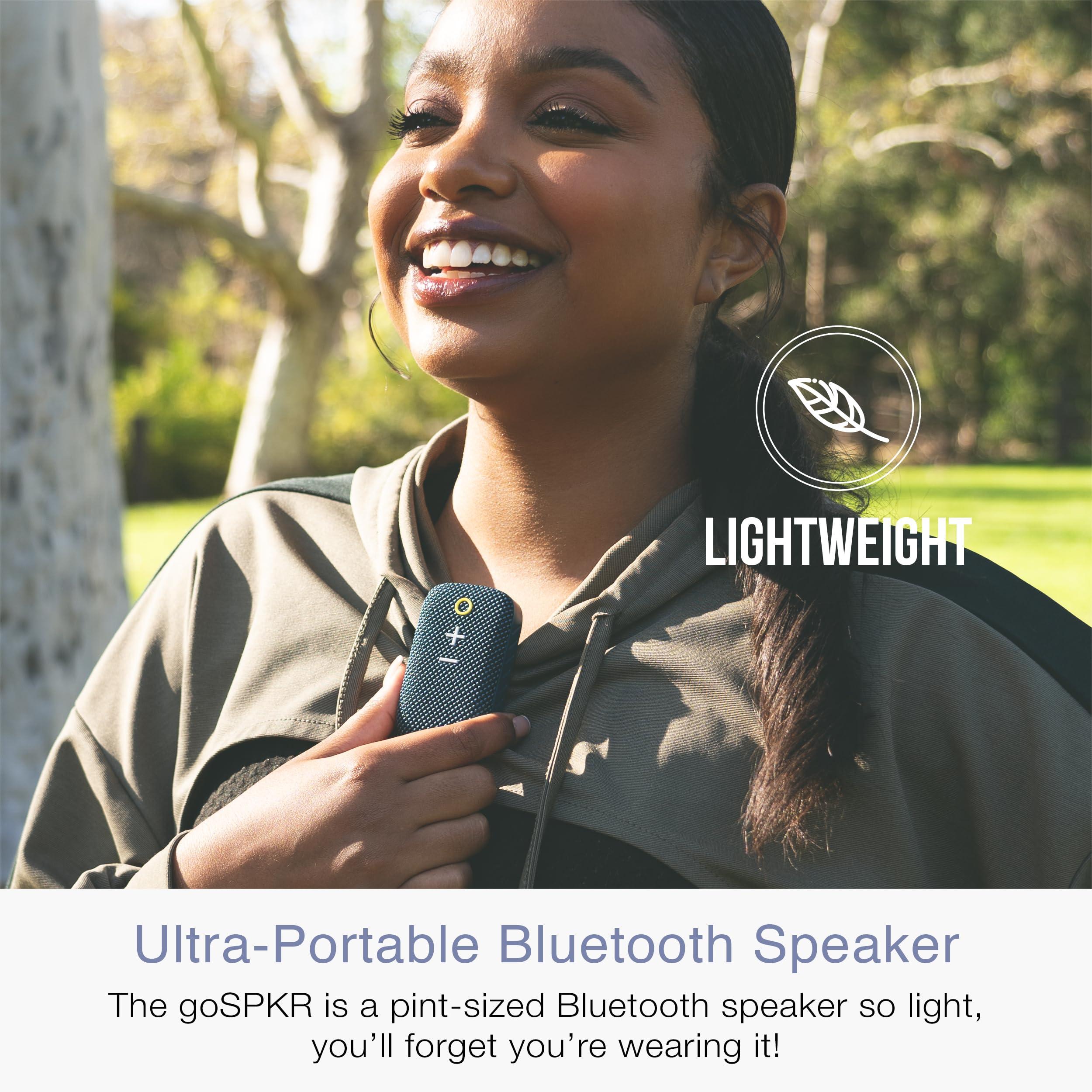 MEE audio MEE audio goSPKR Small Wearable Clip-on Bluetooth Speaker with IPX5 Water Resistance, Built-in Speakerphone with Microphone for Hands-Free Calls, Compact Design, Can Connect Up to 2 in Stereo (Blue)