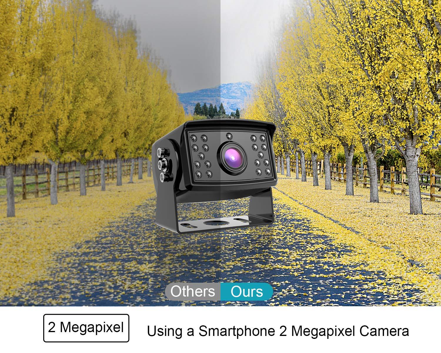 Fookoo FOOKOO HD Backup Camera System Kit,7\'\'1080P Reversing Monitor+IP69 Waterproof Rear View Camera,Sharp CCD Chip, 100% Not Wash Up,Truck/Semi-Trailer/Box Truck/RV (FHD1-Wired)