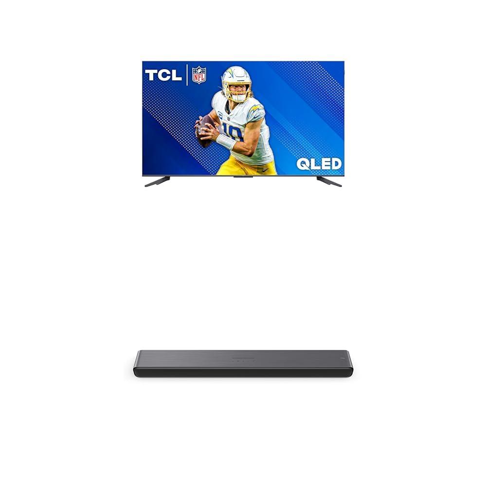TCL TCL 65-Inch Q68 QLED Pro 4K UHD Smart TV with Google TV (65Q681G, 2024 Model) S45H S Class 2.0 Channel Sound Bar with Dolby Atmos